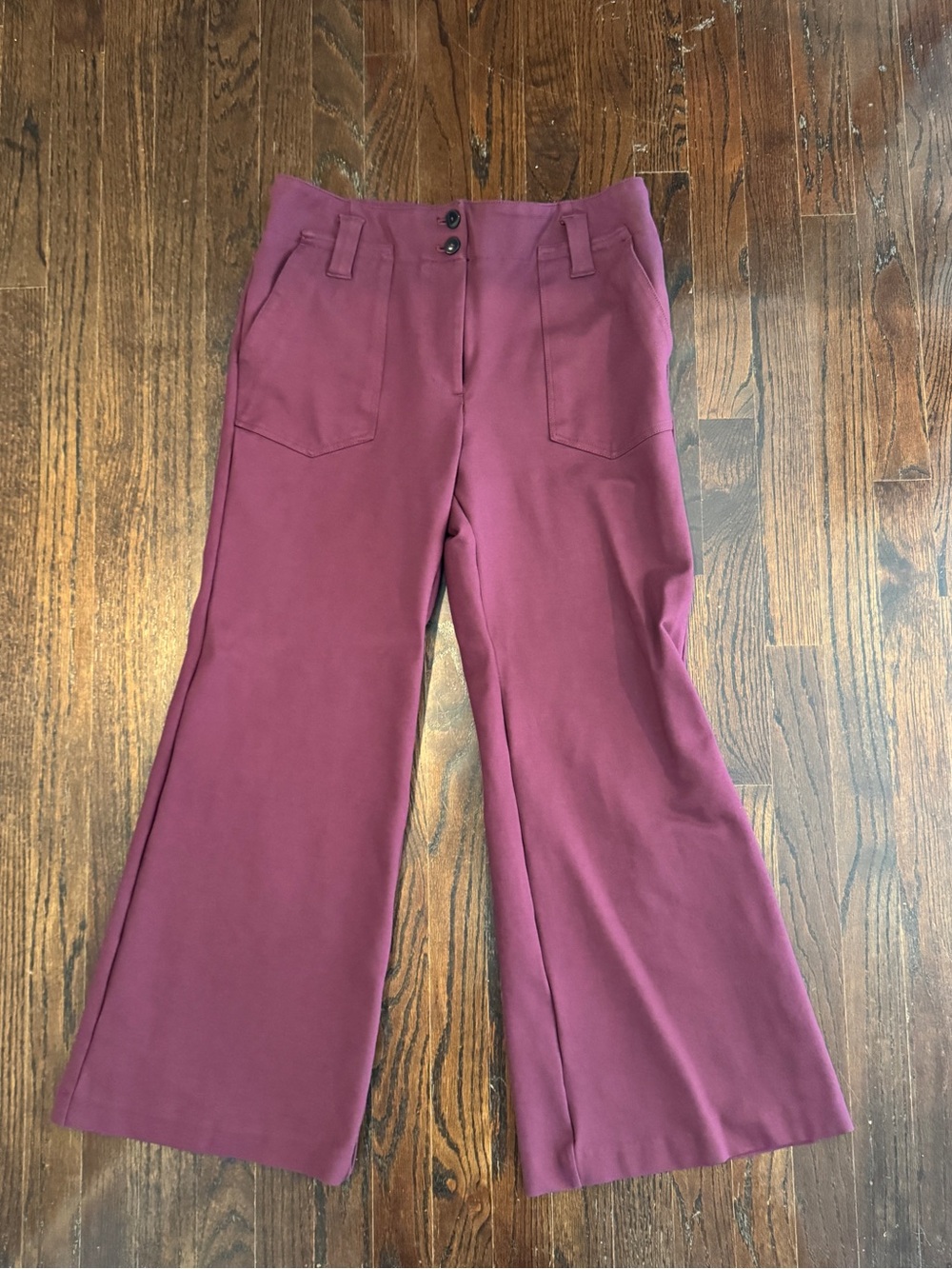 Anthropologie Wide-Leg Burgundy Pants